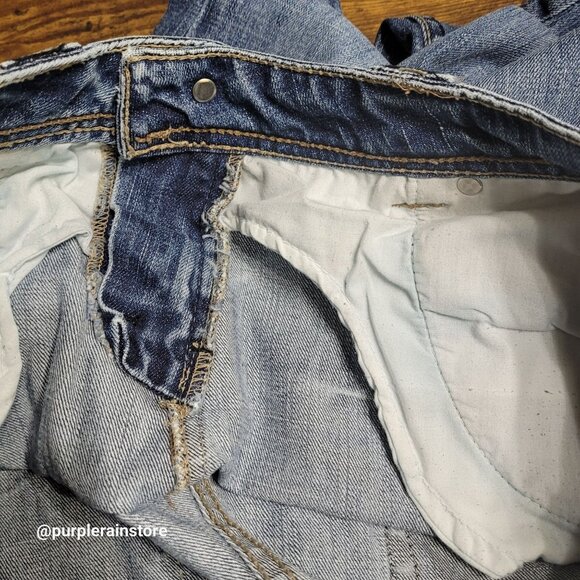 Vtg Maurices Jeans 10 Flare Mid Rise Button Flap Thick Stitch Boho Western - Picture 4 of 12